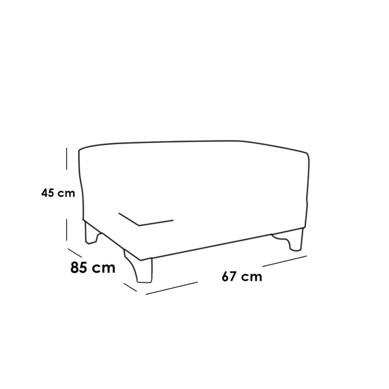 Malazhouse Natural Wood and Linen Fabric L-Shape Sofa and 2 Pouf - Beige - Image 4